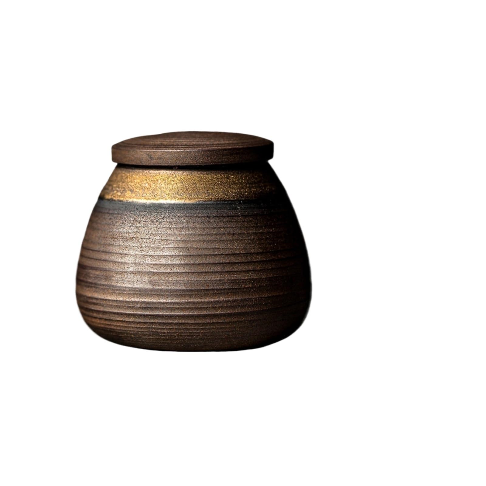 FZYOZZDPASL Ceramic Tea Canister Simple Retro Rough Pottery Tea Can for Coffee, Spices