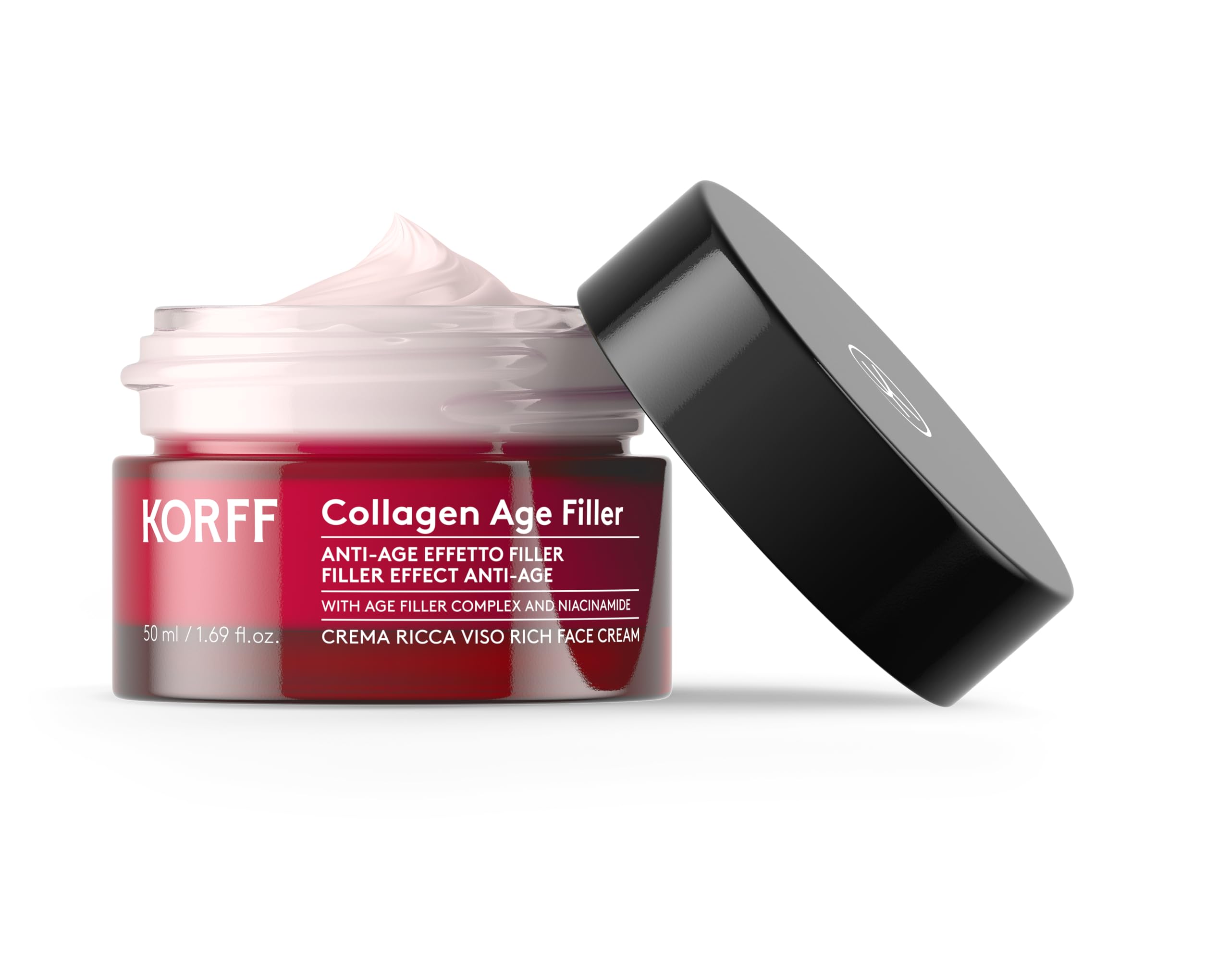 Korff Reichhaltige Gesichtscreme, Anti-Aging, Collagen Age Filler, Anti-Falten-Behandlung für glatte und hydratisierte Haut, für alle Hauttypen, geeignet für post-acta für ästhetische Dermatologie, 50