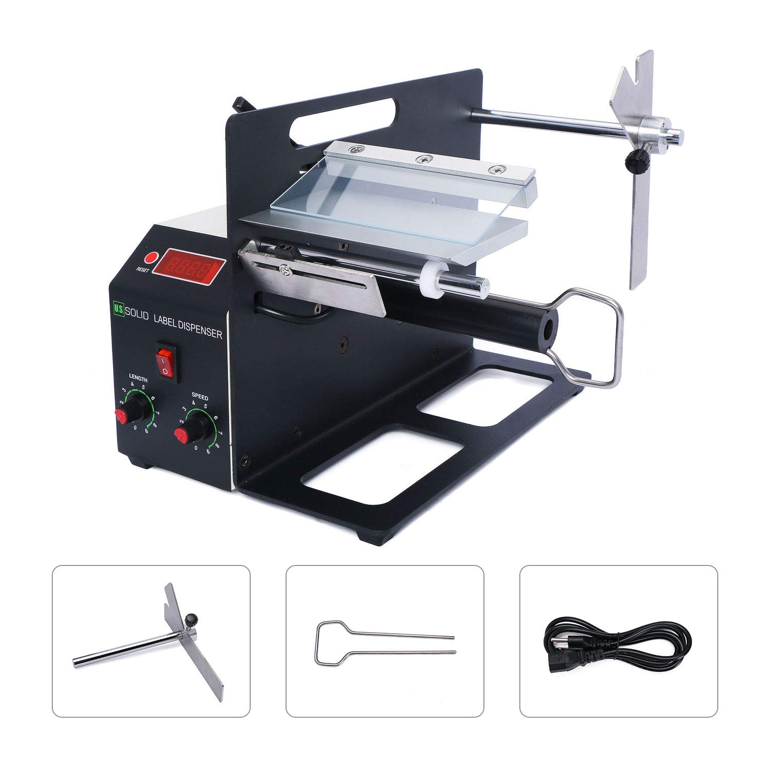 U.S. Solid Distributeur automatique de labels - Machine à étiquettes industrielles - Machine à dispenser des étiquettes pour étiquettes imprimées, translucides et opaques(Largeur 120 MM)