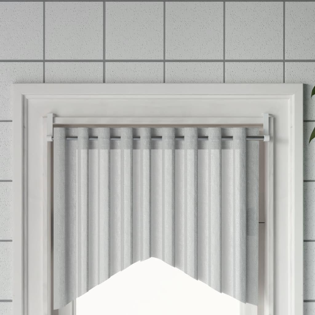 Lot de 2 tringles à rideaux télescopiques réglables en aluminium - 60-105 cm - Blanc et argenté - Pour fenêtre