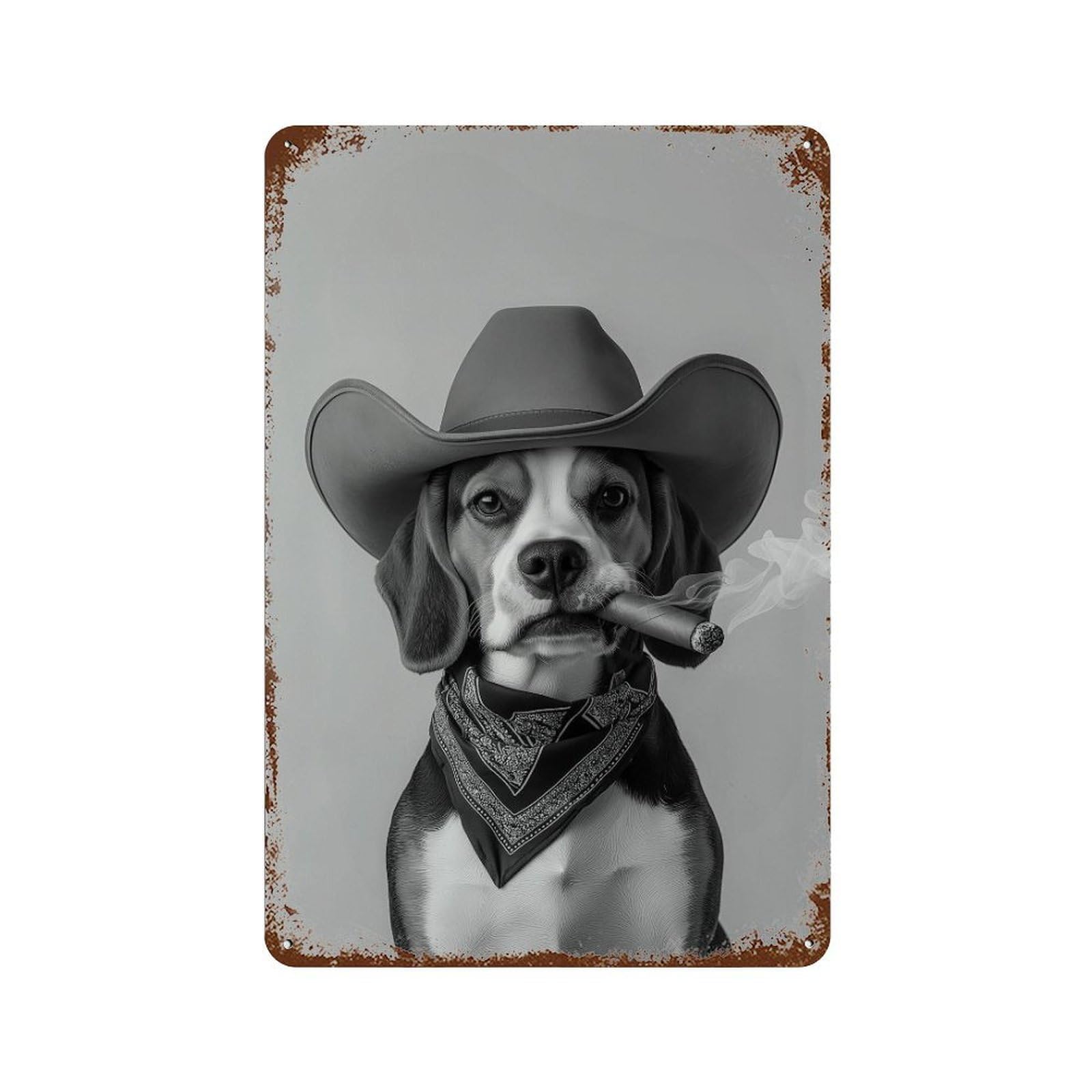 xiaoxiaoshen Beagle Cowboy Print Wall Decor Art Metal Tin Poster Modern Home Decor Art Home Bar Shop Decorations Vintage Sign 30x20cm