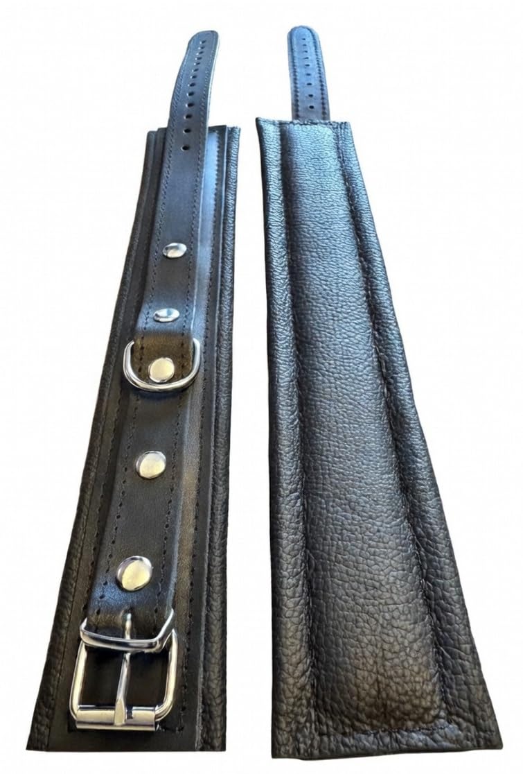 Top Qualität BDSM Bondage Set, Leder, Fesselset gepolstert, schwarz