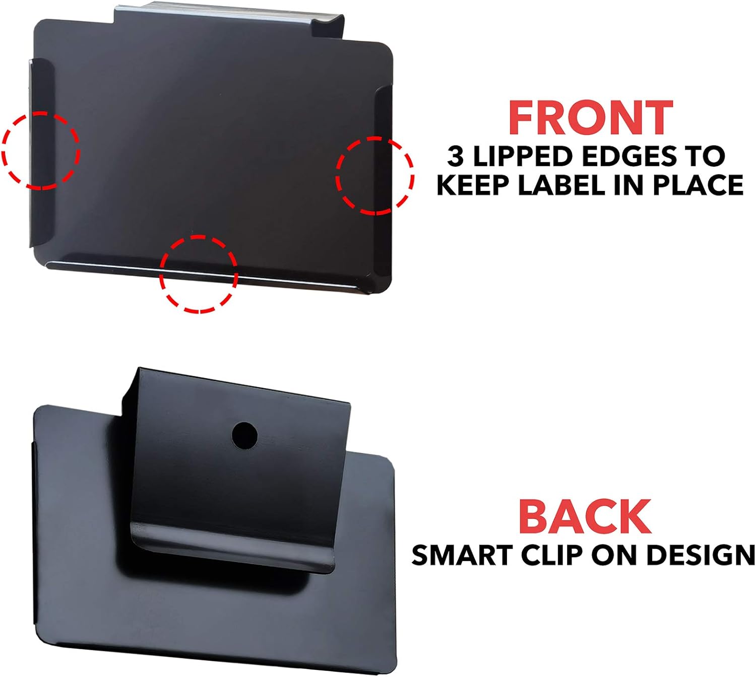 Pantry Basket Labels Clip on for Storage Bins, with 10 Label Cards, Kitchen Bin Chalkboard Label Holders for Baskets, Removable Metal Home Bin Clips, Includes Black and White Chalk, Pack of 10, Black : Office Products