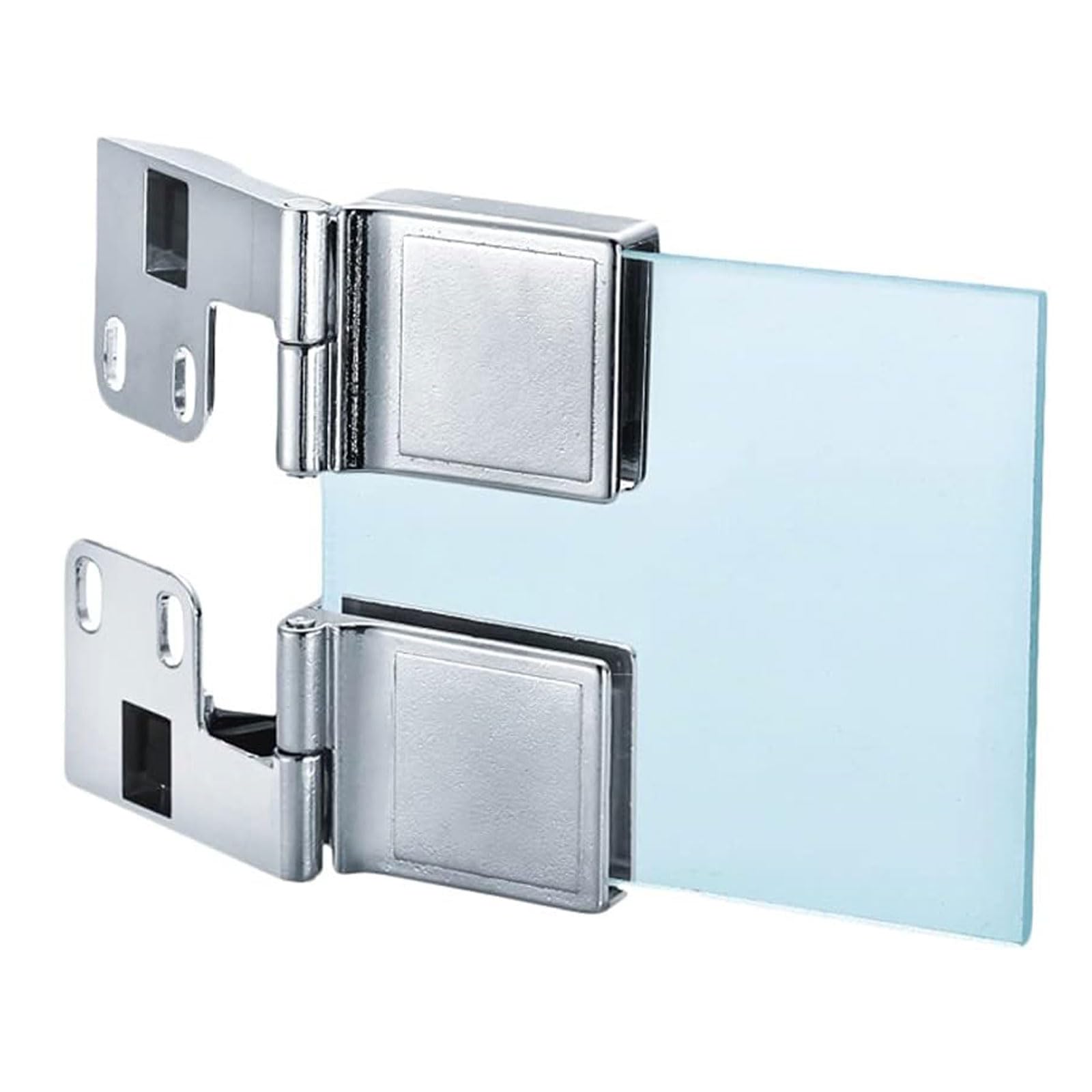 Nviusdsj One Color Hinges, 2Pcs Glass Zinc Alloy Half Overlay Pivot Hinges 90 Degree For 8-10Mm Rimless Cabinet Door