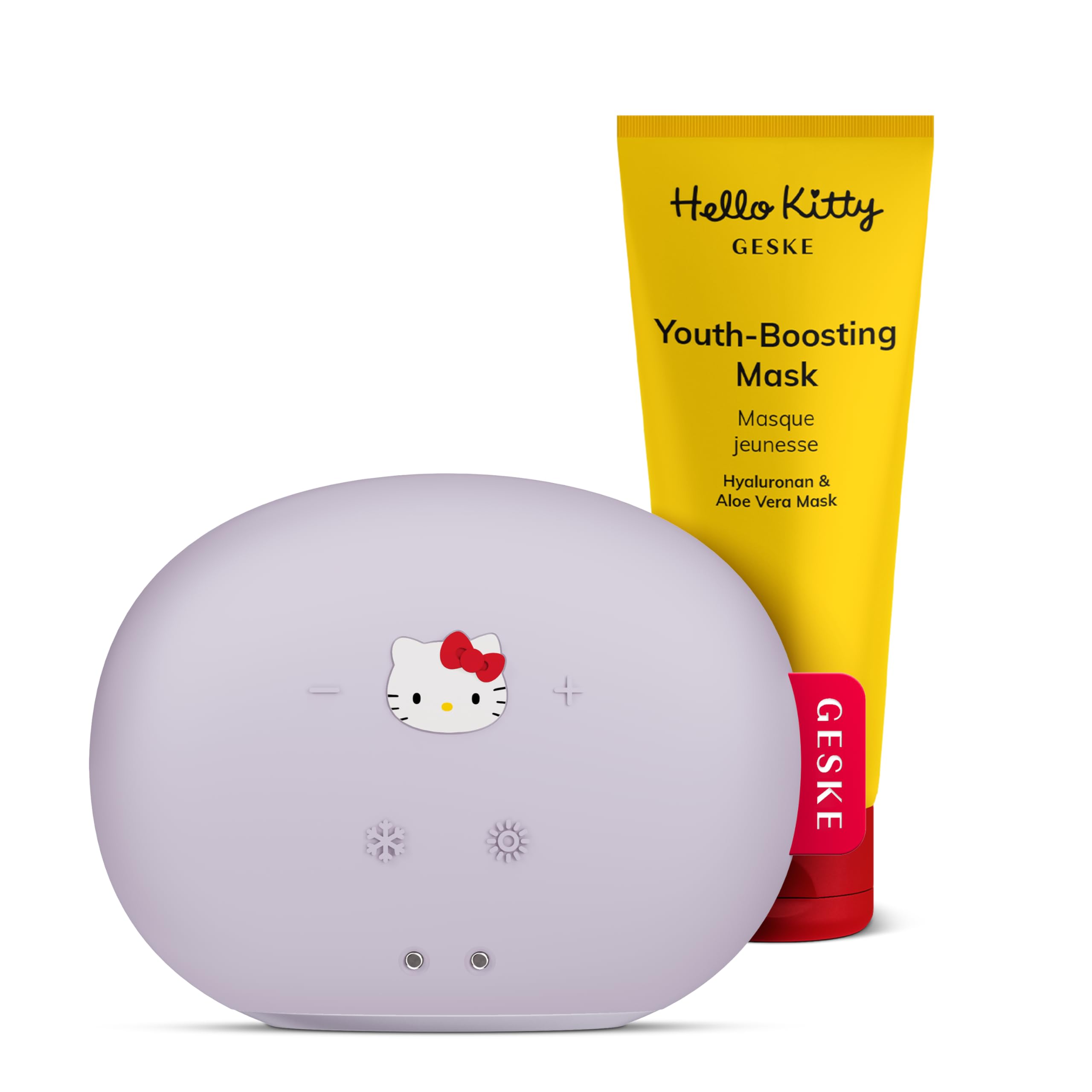 GESKE x Hello Kitty | SmartAppGuided™ Sonic Warm & Cool Mask | 8 in 1 + GESKE x Hello Kitty Youth-boosting Mask | Set mit passender Kosmetik-Zugabe | Beauty-Bundle