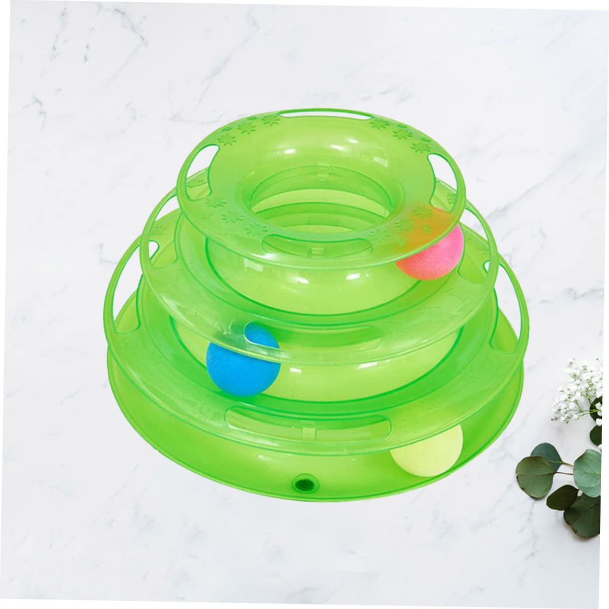 SUPVOX Jouet pour Chat Interactif À Trois Niveaux 25X25X13 Cm Plaque Ronde avec Piste De Roulette Stimule Agilité Et Exercice pour Chats Intérieurs
