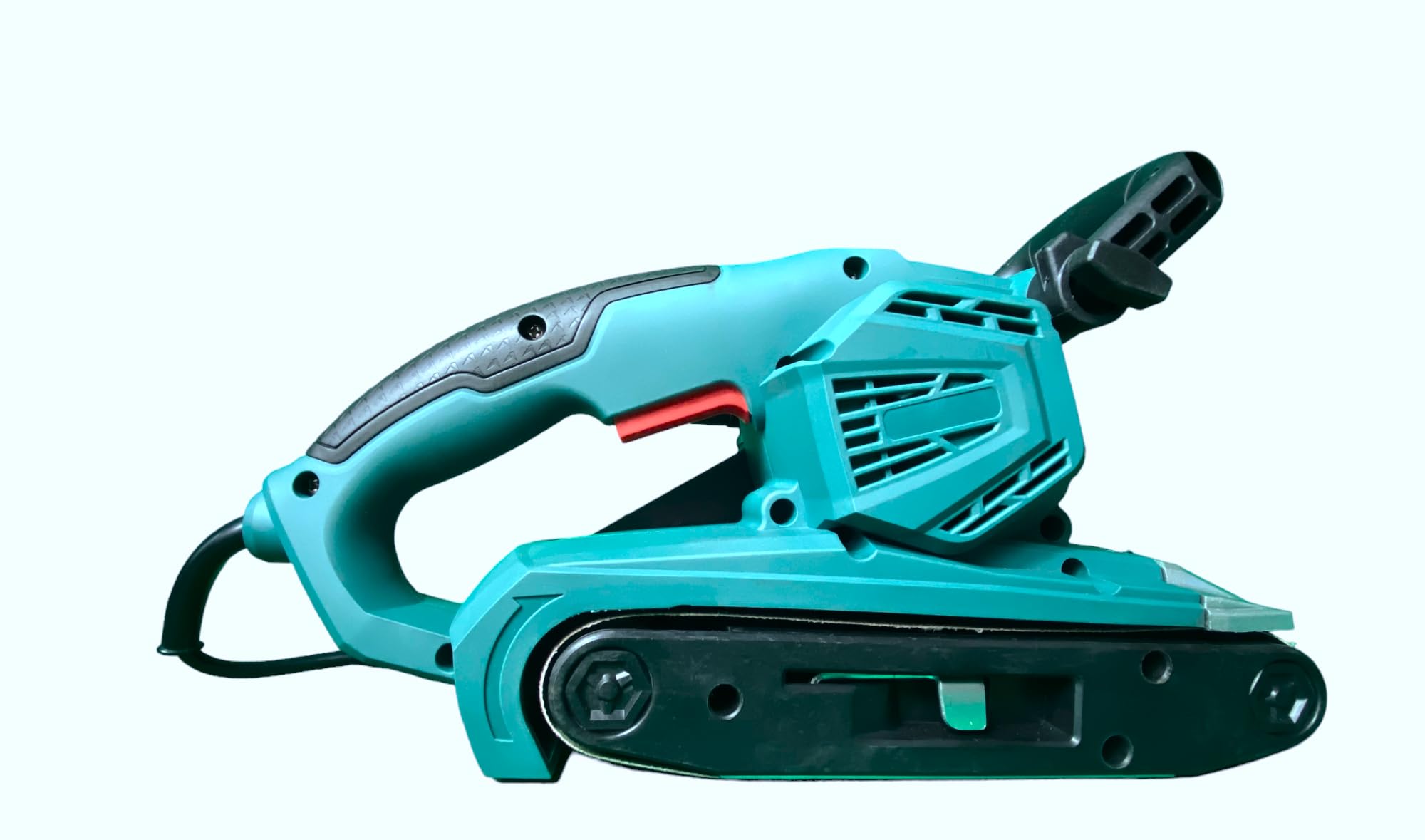 Bass Polska Lijadora de banda de 2200 W, 76 x 533 mm, 380 m/min de velocidad de banda, con extracción de polvo para madera y metal