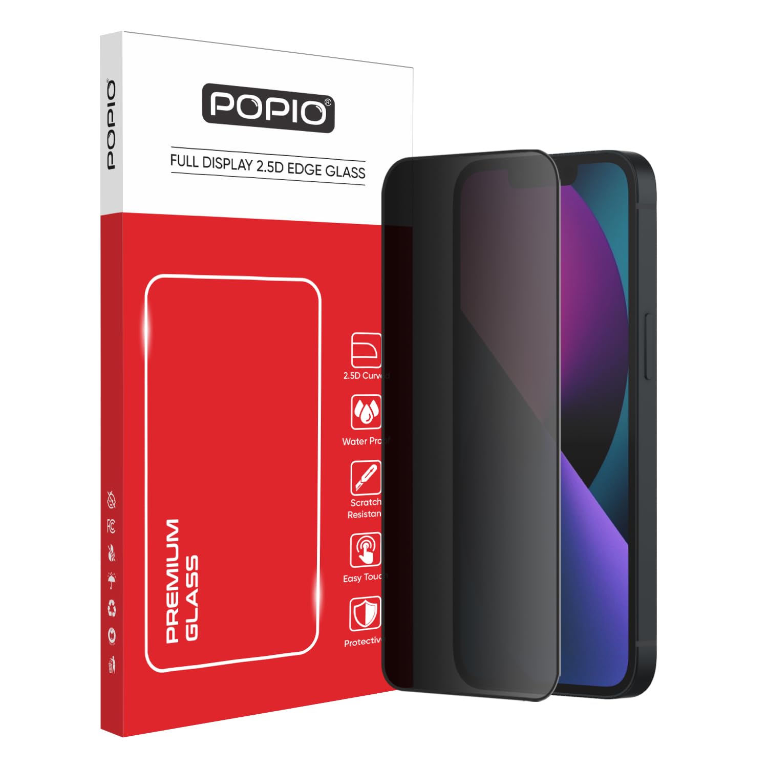 POPIO Privacy Tempered Glass Compatible for iPhone 13/13 Pro / 14 (Black) Edge to Edge Coverage with Easy Installation kit, Anti-Spy Tempered Glass Privacy Screen Protector-picture-19