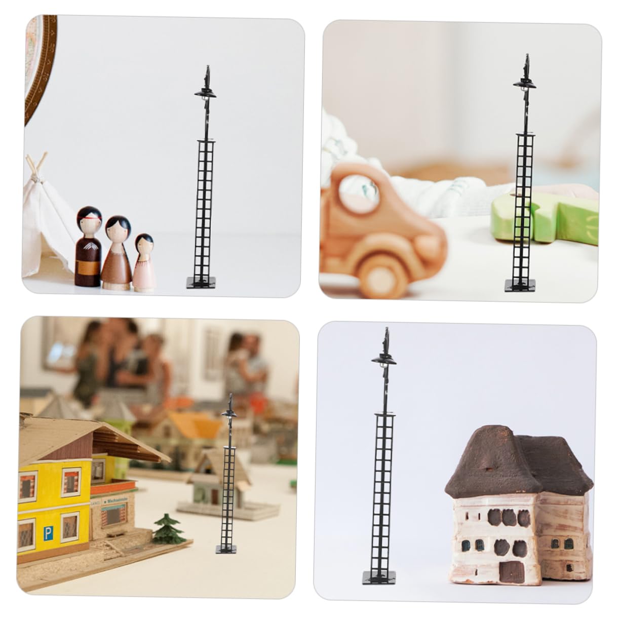 PLAFOPE Miniature Railroad Light Model Train Toy Model Railway Scenery Micro Landscaping Lamp Decor Ornament