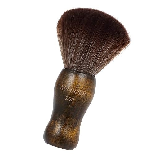 Miniatura 8 de Anself Cepillo de plumero de cuello, mango de madera de fibra natural, kits de corte de salón de depilación, cepillo de pelo roto