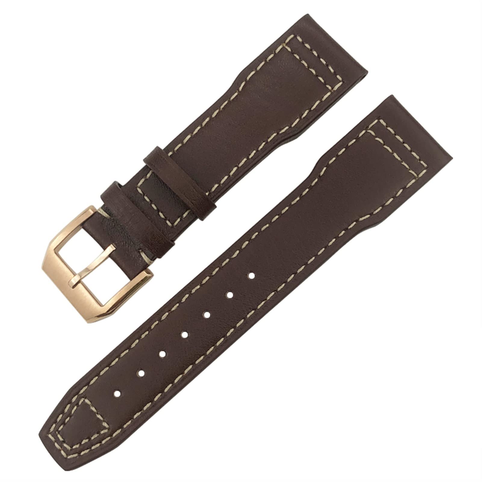 Skórzany pasek do zegarka 20 mm 21 mm 22 mm do IWC IW3777 IW3270 Mark 18 Big Pilot's pasek do zegarka brązowy miękkie bransoletki ze skóry bydlęcej, 20mm, Agat