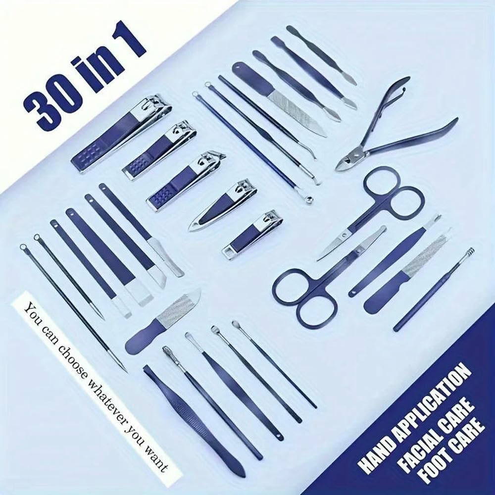 Zestaw obcinaczy do paznokci 30 w 1 manicure(Blue)