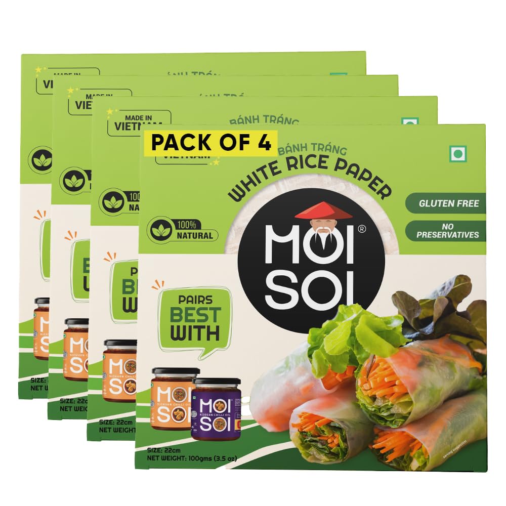 MOI SOI Vietnamese White Rice Paper (BÁNH TRÁNG), 100g (Gluten Free | No Preservative) - Pack of 4-picture-13