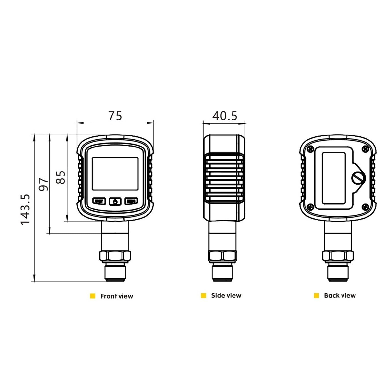 Manómetro digital de precisión, DR-S280 Manómetros giratorios de 330° Precisión 0,2% 5 dígitos -0,1 a 60MPa(0-40Mpa)
