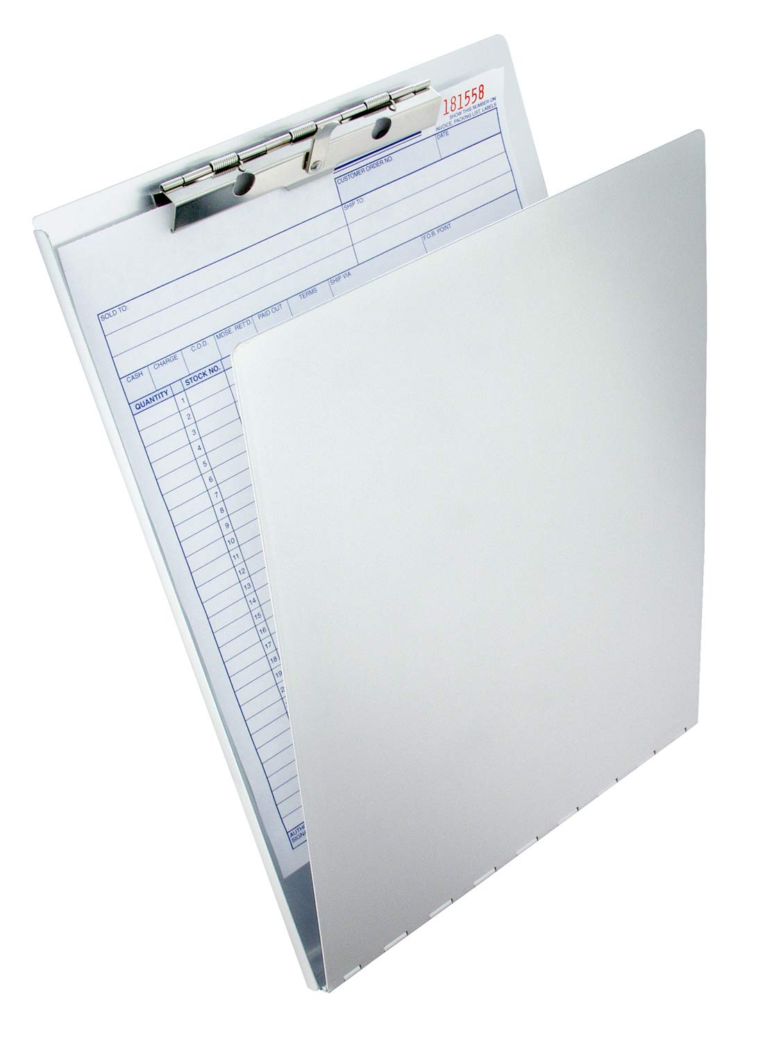 Aluminum Clipboard with Writing Plate, 0.5" Clip Capacity, Holds 8.5 x 11 Sheets, Silver
