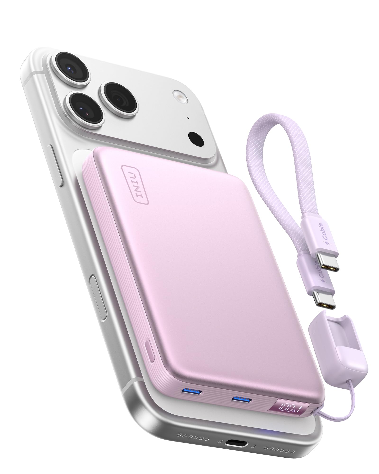 INIU for MagSafe Power Bank, Slimmest 25W Qi2.2 10000mAh Magnetic Portable Charger, 45W PD Fast Charging with USB C Cable, Battery Pack for iPhone Air