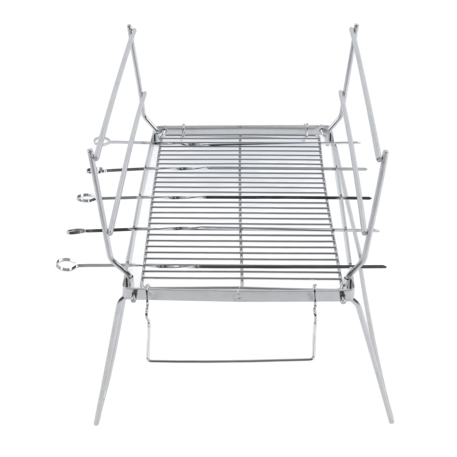 Parrilla de campamento de acero inoxidable, plegable, ligera, portátil, para camping, senderismo, fácil limpieza, parrilla de barbacoa para playa, larga vida útil