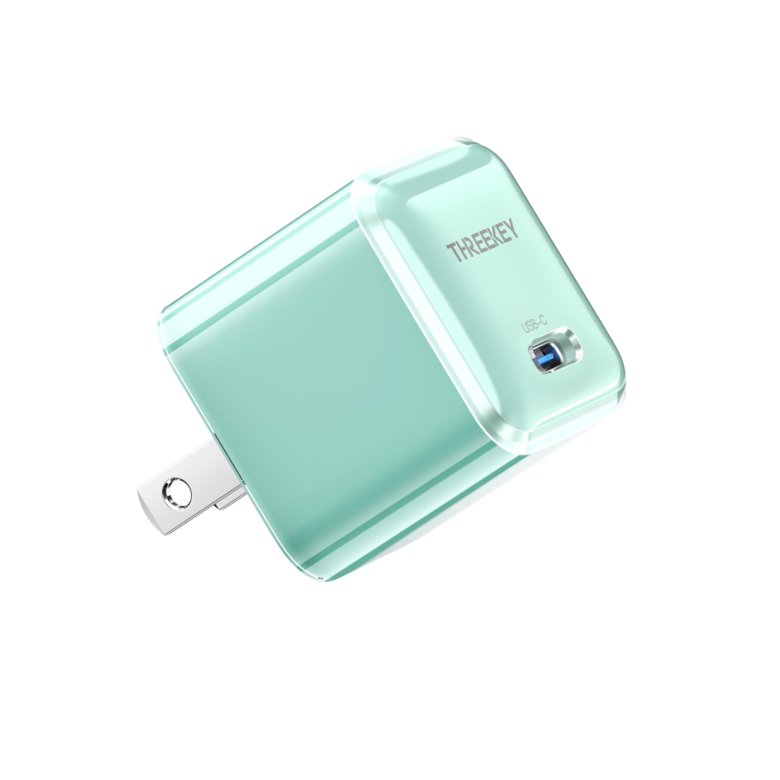 USB C Charger,THREEKEY 30W GaN Fast Wall Charger Block,PD USB-C Power Adapter Compatible with iPhone 15/14/13/12/11 series,MacBook Air,Galaxy S23/22/21,iPad Pro/Air?Green?