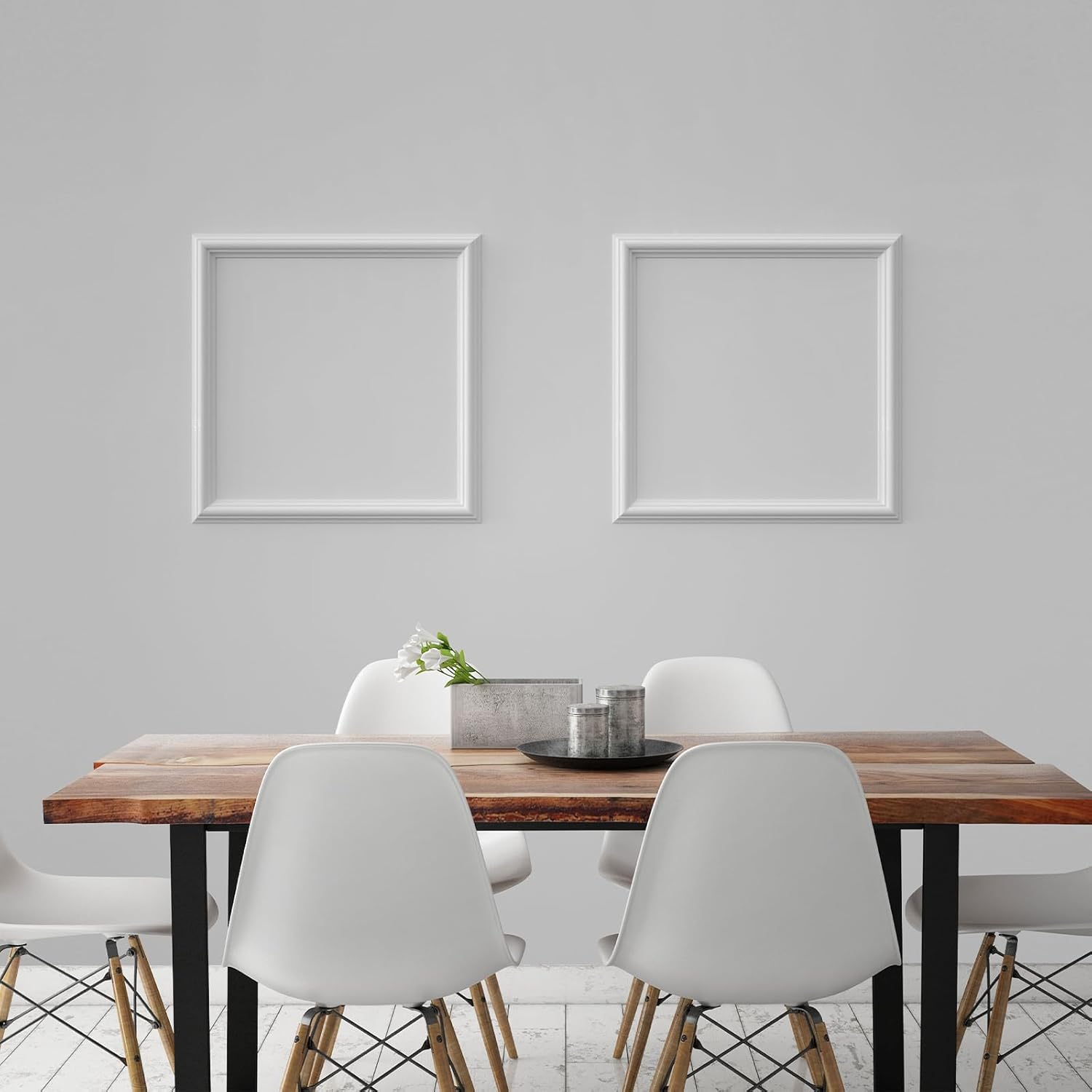 Yuzzy 2 Set Peel and Stick Wall Molding Trim Kit, 24" x24" Premade Wainscoting Panels, Self Adhesive Moulding Panel for Interior Walls Picture Frame 2 set,24"x24"