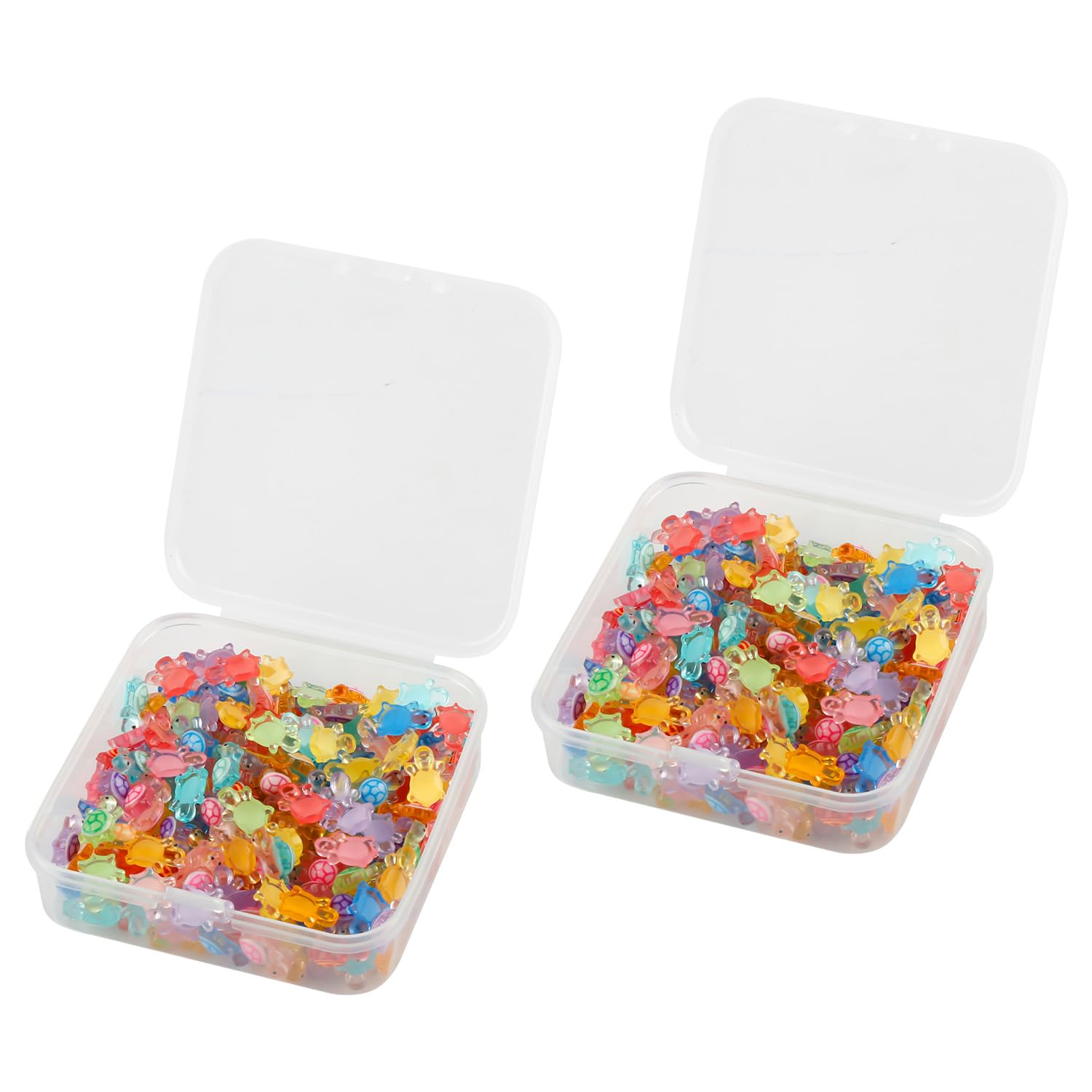 Wellrun Multicolored 200 Pcs Mini Glow In The Dark Resin Turtles With Storage Box, Tiny Luminous Turtles For Jewelry,Epoxy Art,Flower Pots,Miniature Landscaping,Display,Decorative Crafts