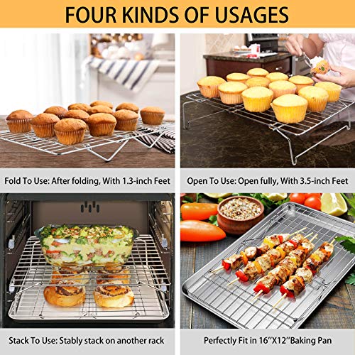 Buy Cooling Rack Set, P&P CHEF 2Tier Stackable Stainless Steel Wire