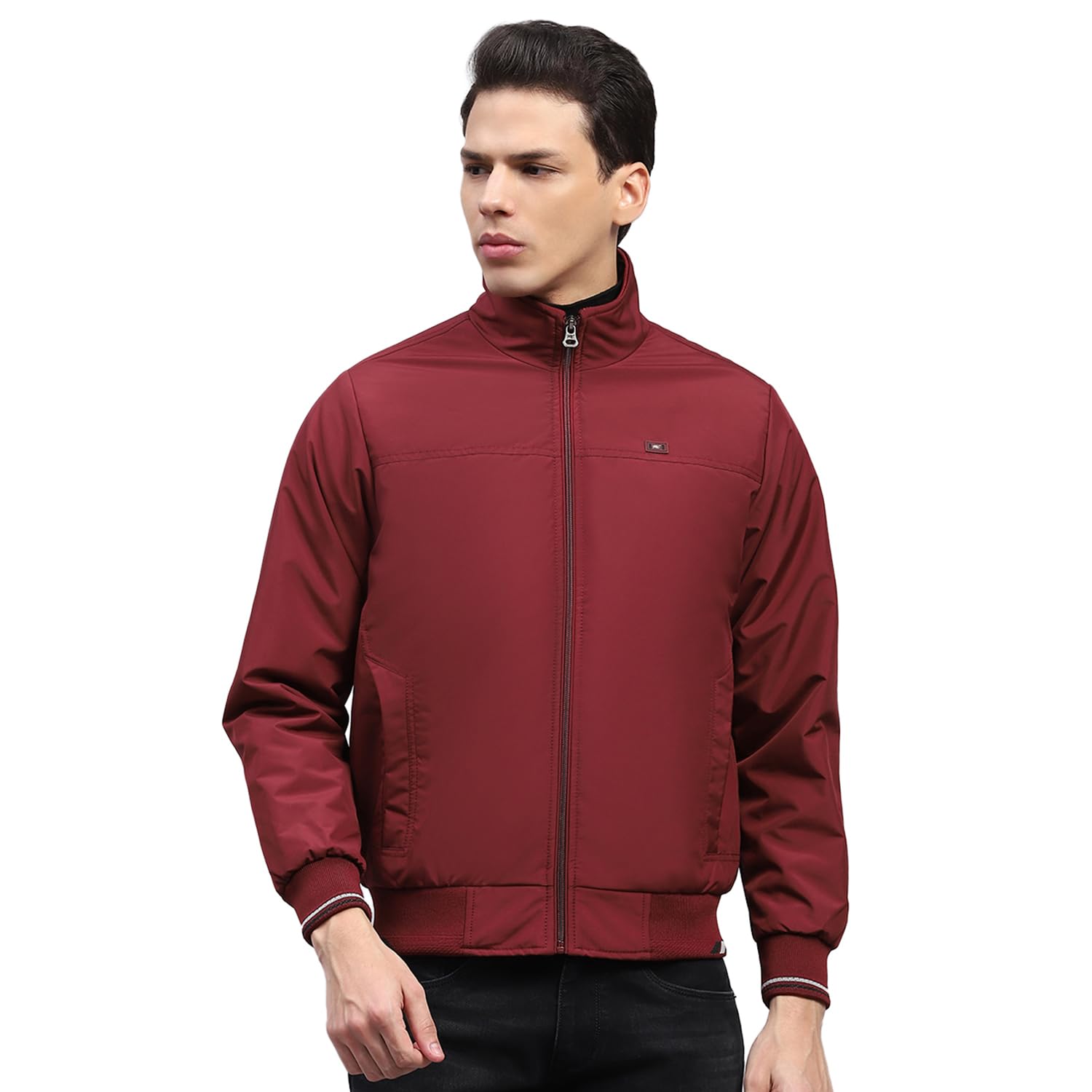 monte carlo Mens Solid Mock Neck Full Sleeve Jacket (224066750)-picture-31