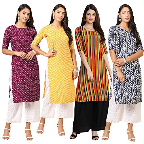 Image of Pinkmint Women's Crepe Digital Print Straight Kurta (RM-348-370-360-366)