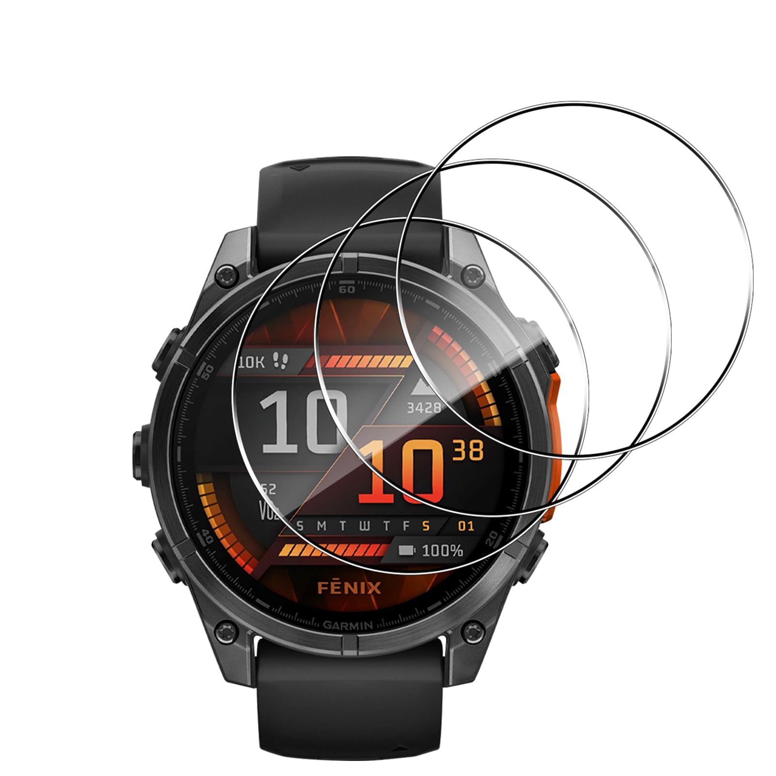 Brotect Vetro Temperato Per Garmin Fenix 6 / 6 Pro / 6 Pro Solar - 3 Pezzi - Durezza 9H, Anti-Graffio, Anti-impronta, Installazione Senza Bolle