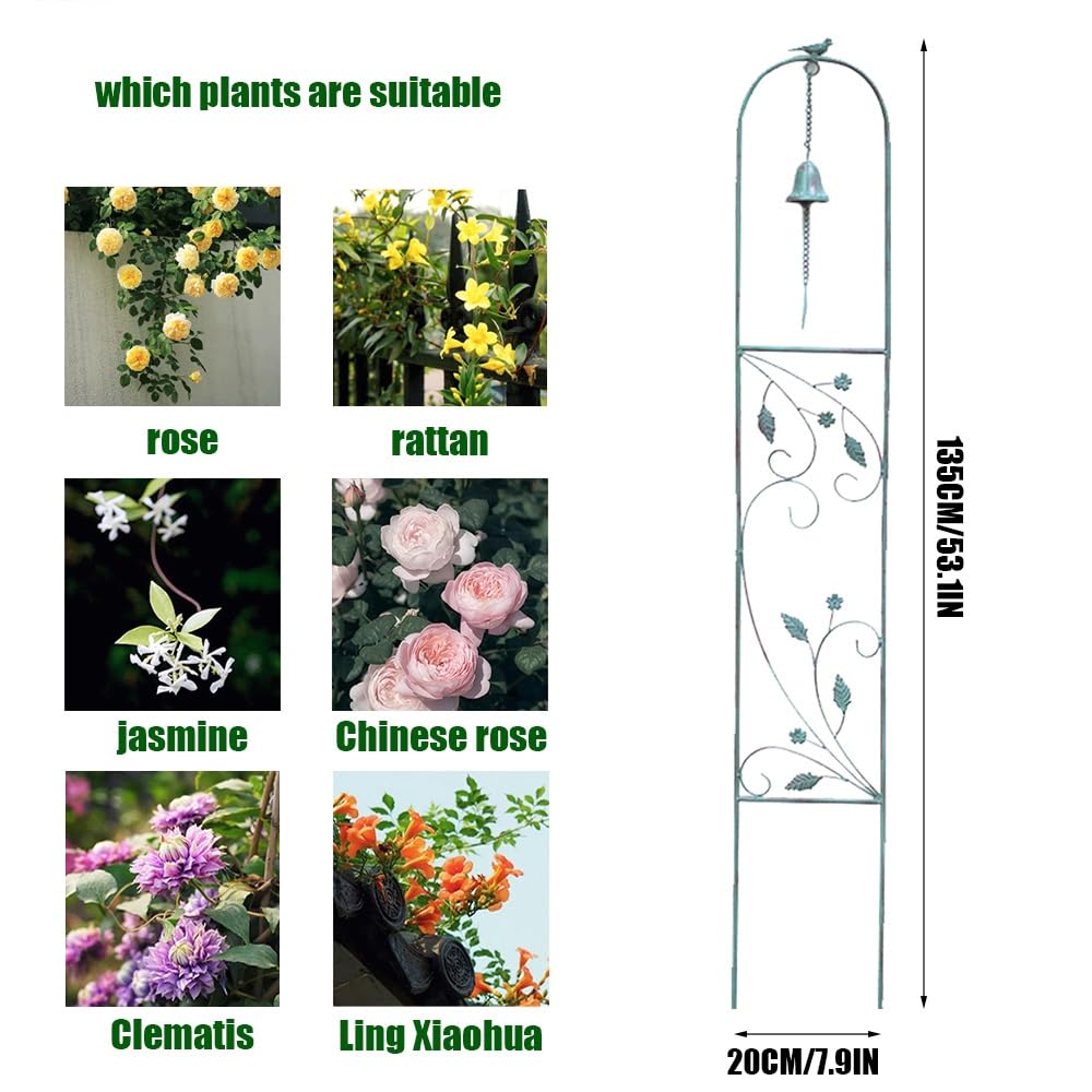 Treillis de Plante D'intérieur de Treillis de Plante de 135 * 20 cm, Treillis en Métal pour Plantes Grimpantes en Plein Air (Color : White, Size : 135 * 20cm/53.1 * 7.9in)