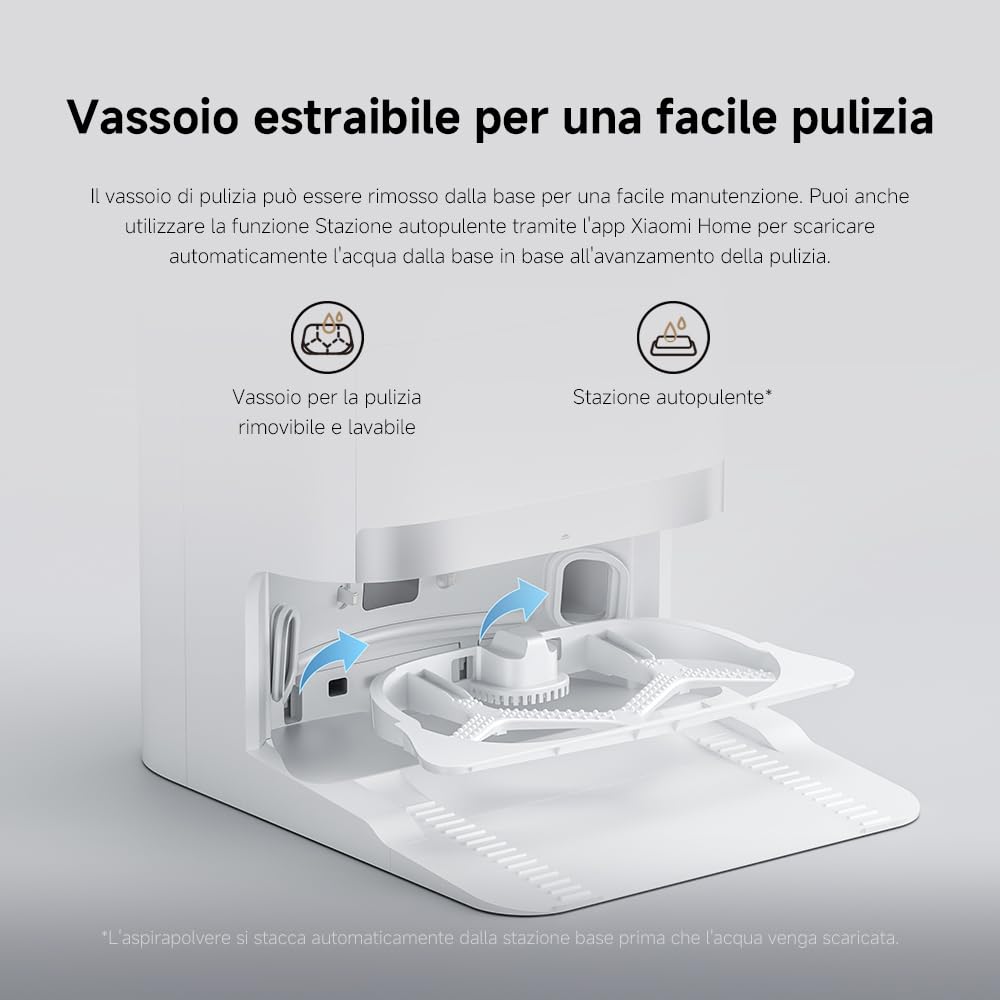 Xiaomi Robot Vacuum X20+, Robot Aspirapolvere Lavapavimenti, Stazione Smart All-in-one, Aspirazione 6.000 Pa, Navigazione Laser 3D, Lavaggio e Pulizia Pavimenti con Doppio Panno Rotante, Controllo App