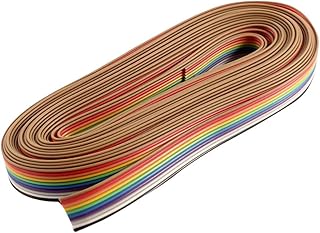 Obuyke 2 Rolos 10 Cabo De Computador Conectores De Cabo De Fita De Fio De 10 Pinos Cabo De Fita De Computador 10 Cabo De Fita Cabo De Fita De 5M Cabo De Fita Plana Conector De Terminal