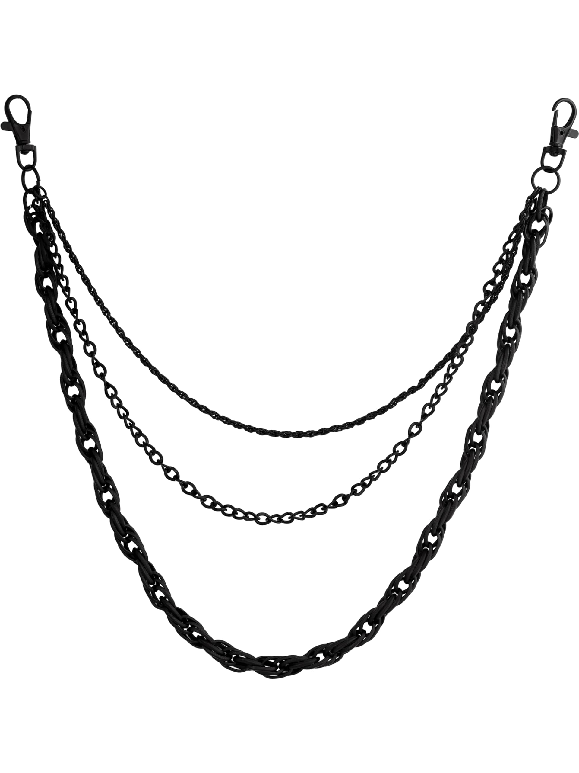 Sacina Gothic Black Layred Biker Pants Chain, Wallet Belt Chain, Goth Grunge Accessories, Jewelry Gift for Women