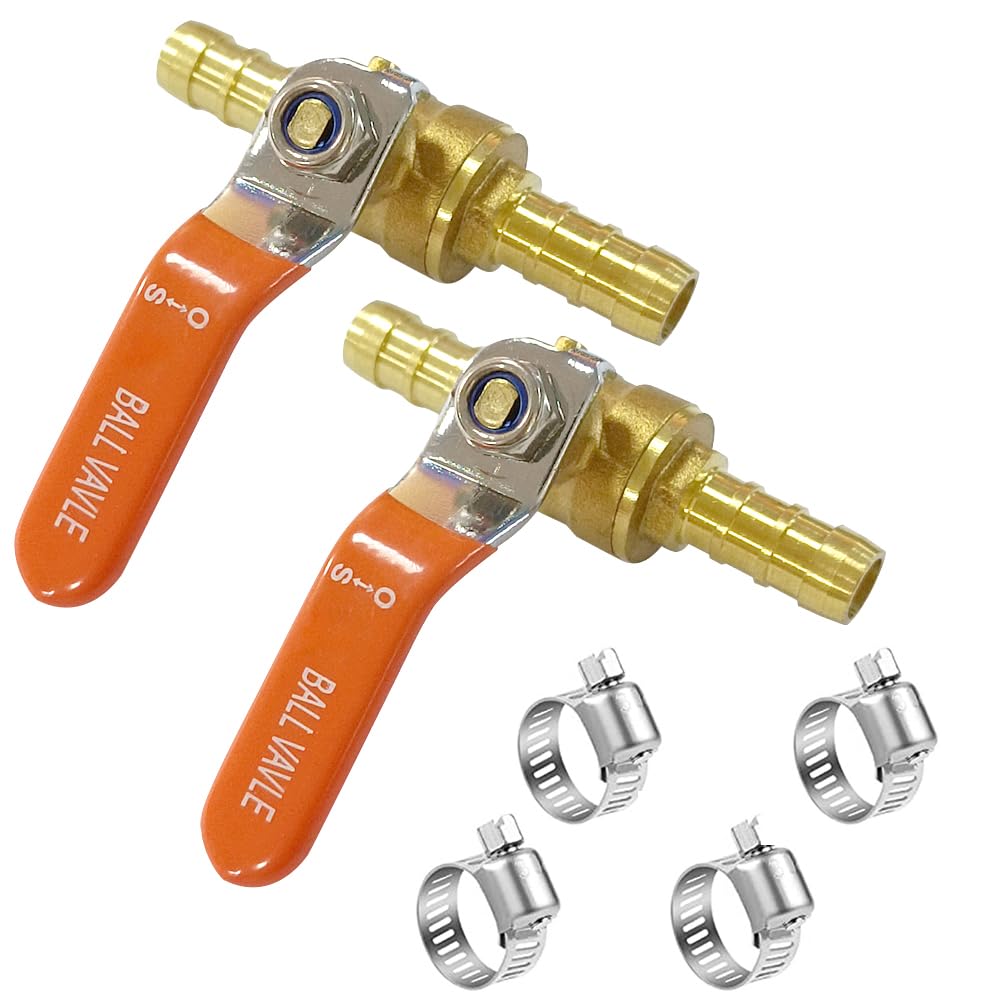Buy ANPTGHT 1/2" Hose Barbed Brass Ball Valve, Heater Hose Shut Off