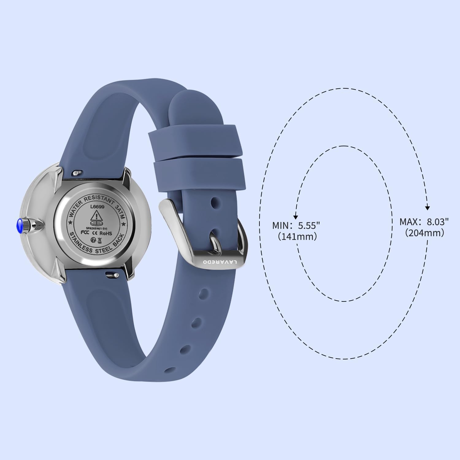 Smaller Nurse Watch for Nurses Doctors Women,Waterproof Analog Watches with Easy Read Luminous Dial,Military Time Watch with Japanese Quartz Movement,Second Hand, 12/24 Hours,Silicone Band - Image 6