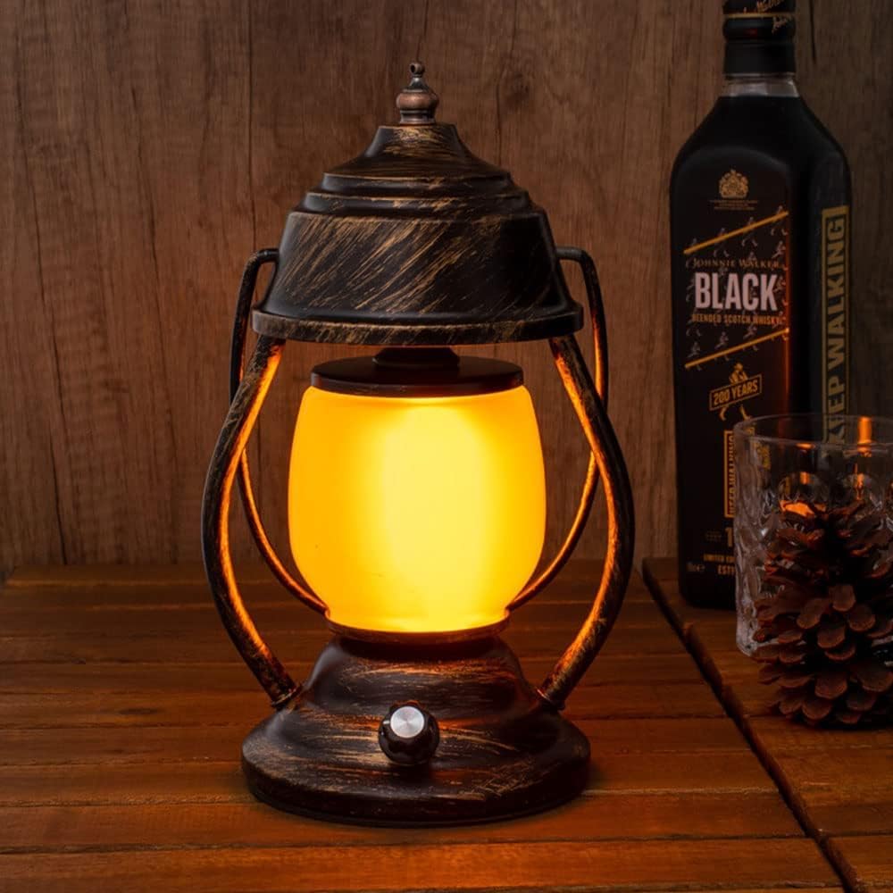 Decorative Lighting Oil Lamp Retro Wrought Iron Charging Horse Lamp Indoor and Outdoor Table Lamp Rechargeable Kerosene Lamp Emergency Lighting Camping Light