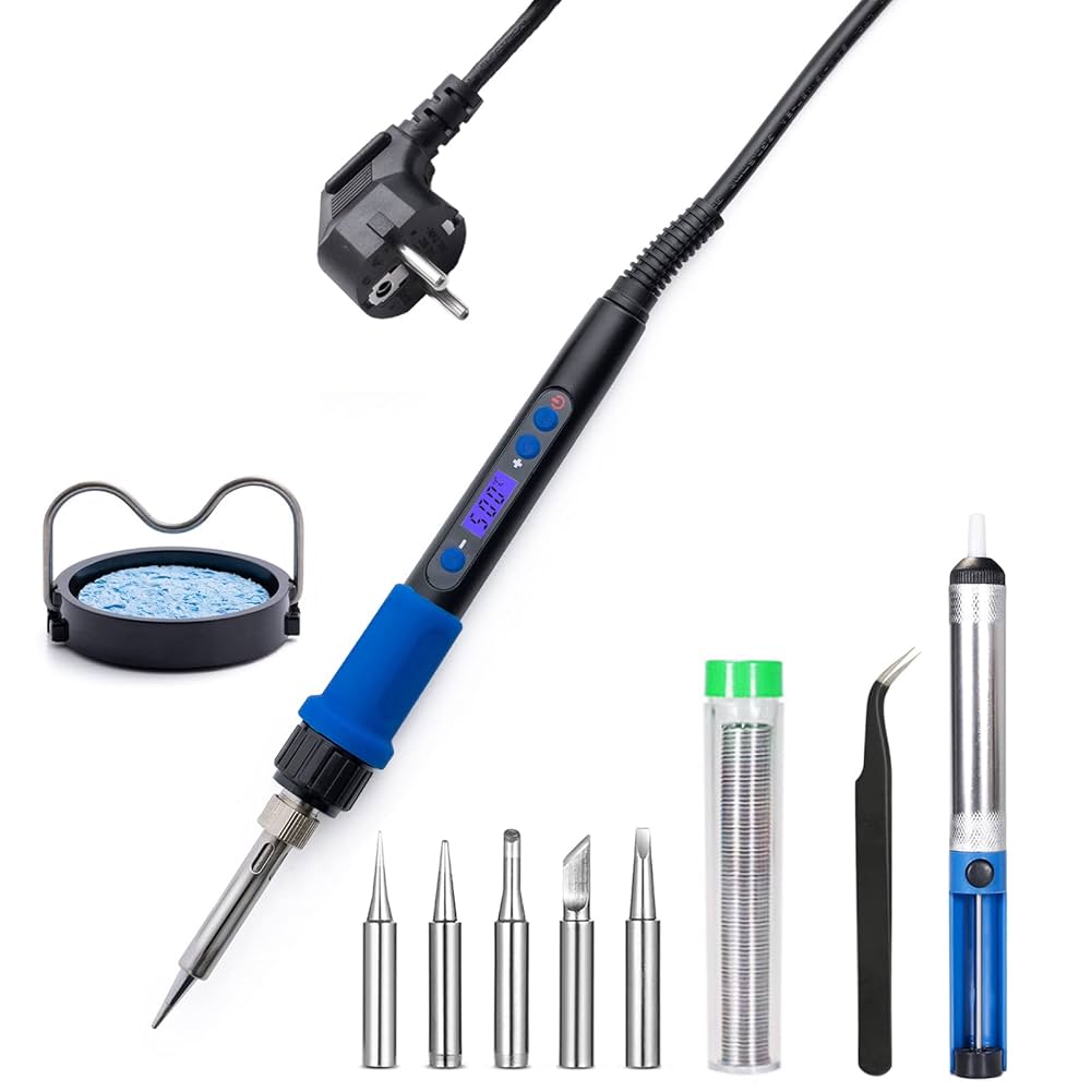K Saldatore Da 80 W Temperatura Regolabile Strumenti Di Saldatura Per Saldatura LCD Riscaldatore In Ceramica Punte Per Saldatura Pinzette Filo Per Saldatura