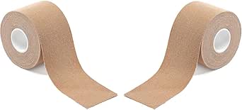 Classy Sassy &amp; Styled Boob Tape - 2 Rolls of Sweat Proof Breast Lift Tape for Strapless &amp; Backless Wear, Strong Hold Cotton Spandex Blend for All Cup Sizes, Invisible Under Clothing