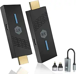 Kit transmissor e receptor HDMI sem fio, Full HD 1080p e 4K@50Hz, 150 m de longo alcance 2,4G/5G HDMI sem fio Kit extensor para transmissão de vídeo e áudio para monitor de laptop/PC/TV Box/projetor