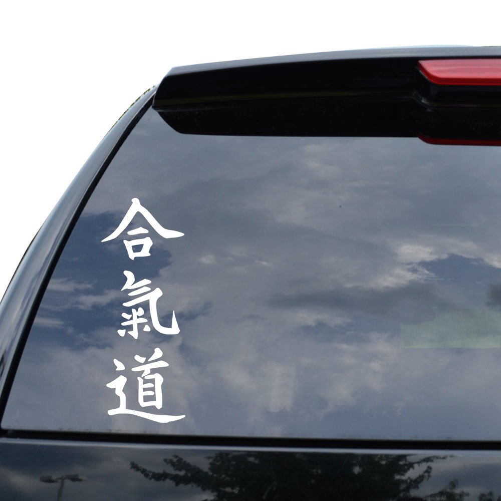 DiamondCutStickerz Japanese Kanji Character Aikido Decal Sticker Car Truck Motorcycle Window Bumper Laptop Wall Decor - Size (05 Inch / 13 Cm Tall) - Color White (Glossy Finish)