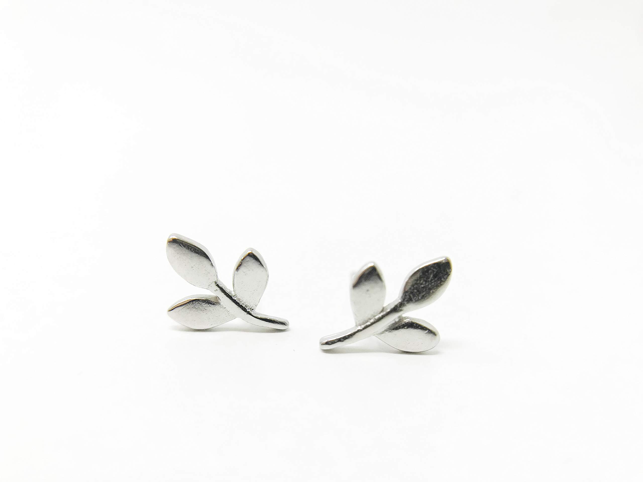 Silver Leaf Earring Silver Earring Silver Jewelry Small Earring Silver Stud Earrings Simple Earring Minimalist Earrings Silver Earrings boho