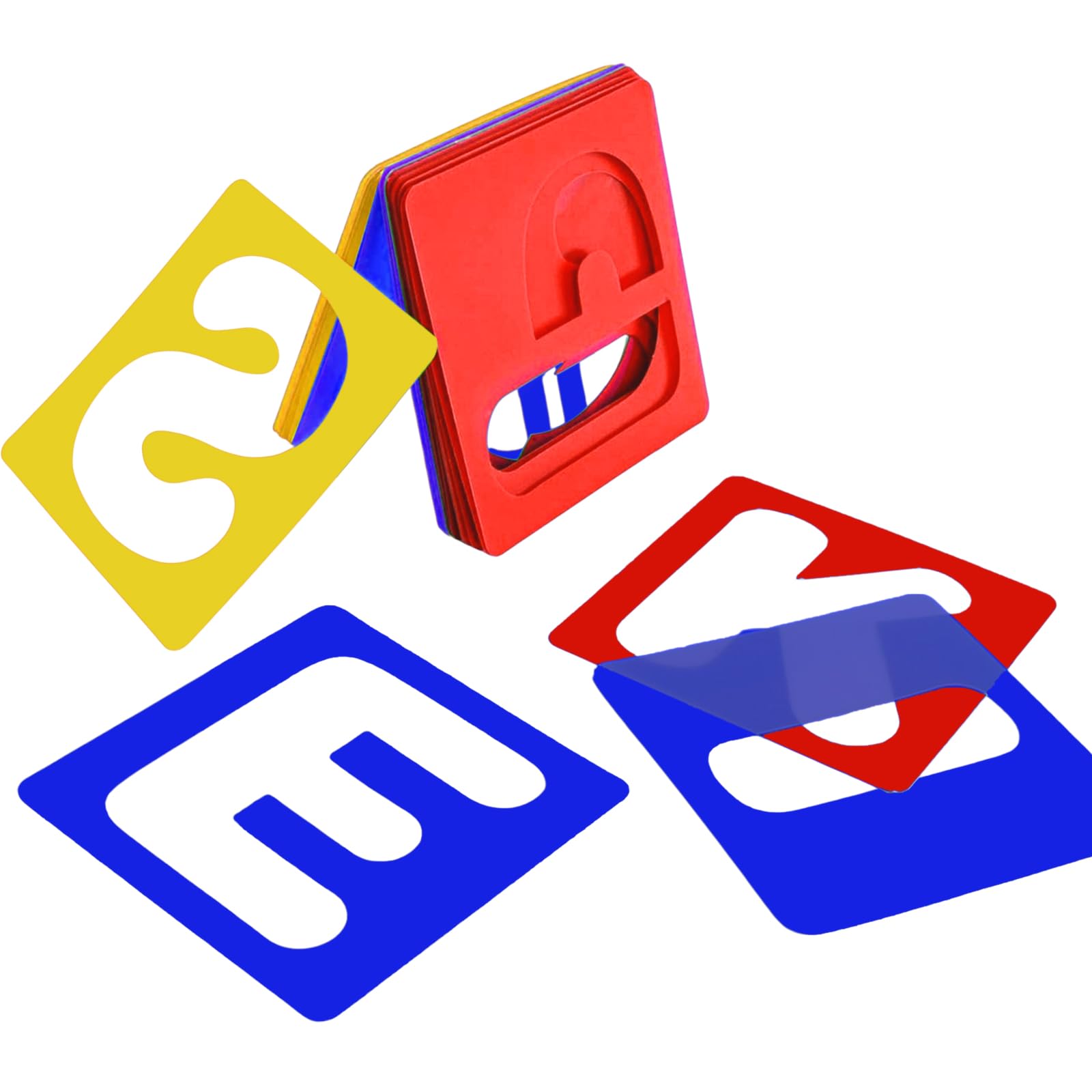 TecUnite 26 Pieces Alphabet Stencils Set Plastic Letter Stencils for Painting Learning, DIY Craft Decoration (3 x 3 Inches)