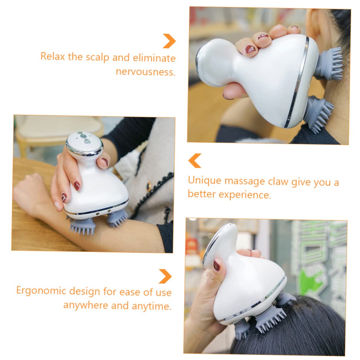 1 Juego Masajeador Eléctrico Herramienta de Masaje para Cabelludo Diseño Ergonómico Portátil y Multi Funcional para Relajación Total