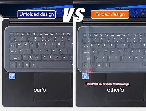 Miniatura 4 de Funda universal de teclado para portátil de 15.6 pulgadas y 17.3 pulgadas, ultradelgada de silicona impermeable, protector de teclado, transparente