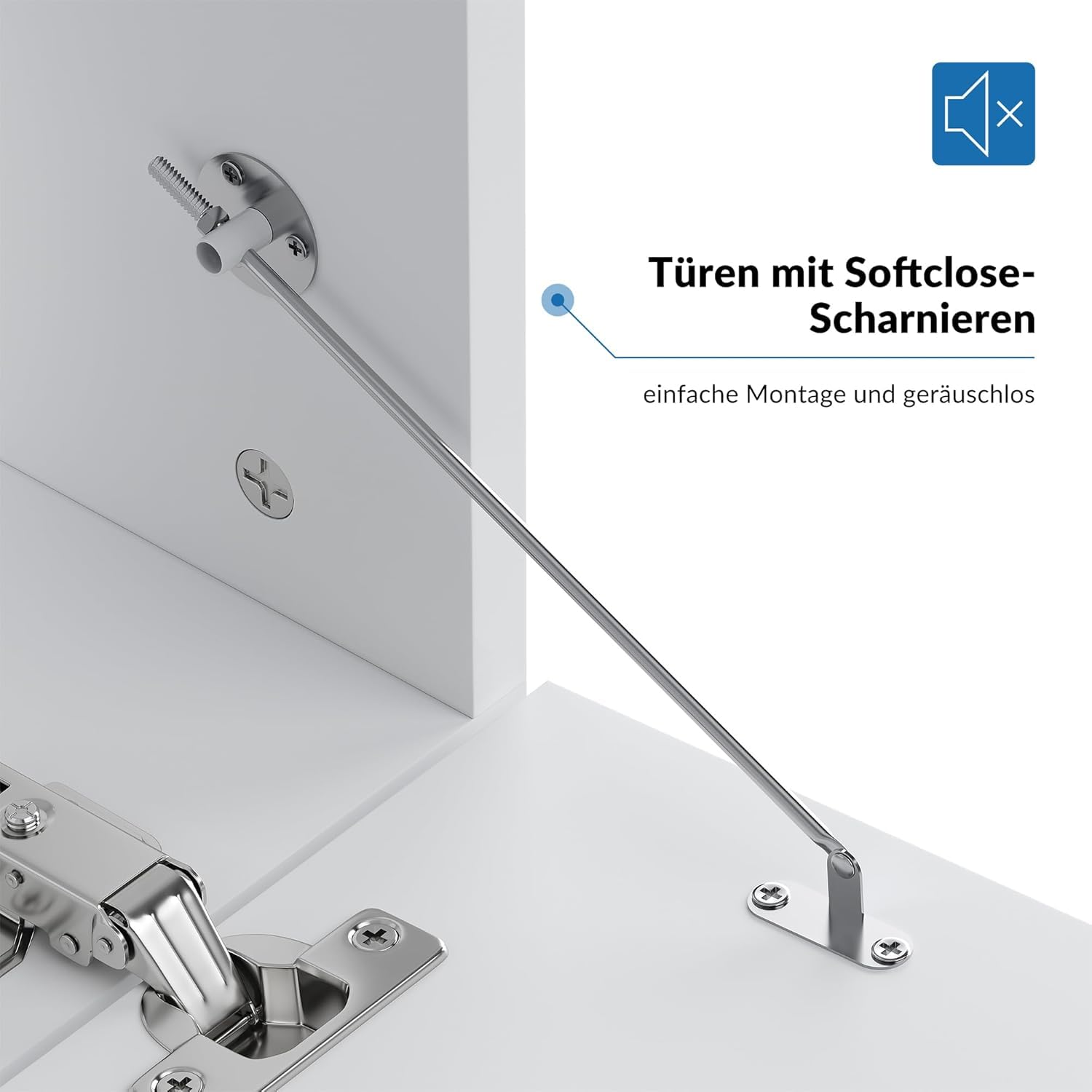 SONNI TV-Schrank, Fernsehtisch, TV-Regal, Lowboard Hochglanz, Hängend mit LED-Beleuchtung, 12 Farben können eingestellt Werden, 2 Schränken für Wohnzimmer und Schlafzimmer 180x35x30cm Weiß GTV009W-180