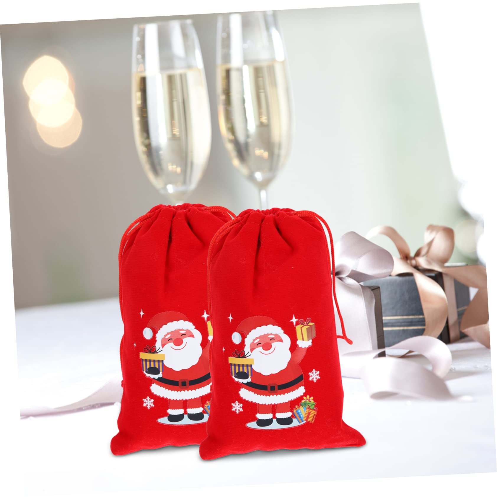 Didiseaon 30 Pezzi Sacchetto Di Con Coulisse Sacchetto Del Regalo Di Natale Di Immagazzinaggio Del Regalo Di Natale Con Coulisse Di Stoffa Con Coulisse