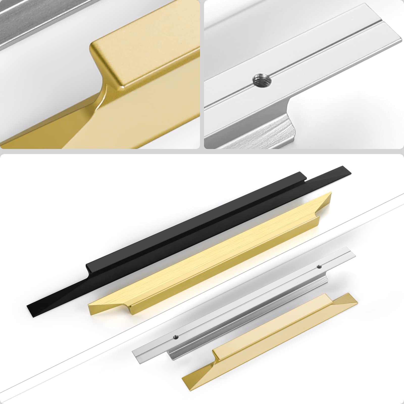 LONTAN 20 Pack Gold Kitchen Door Handles 192mm Kitchen Cabinet Gold Cupboard Handles for Aluminum Alloy Wardrobe Bathroom Shower Drawer Pulls - Image 4