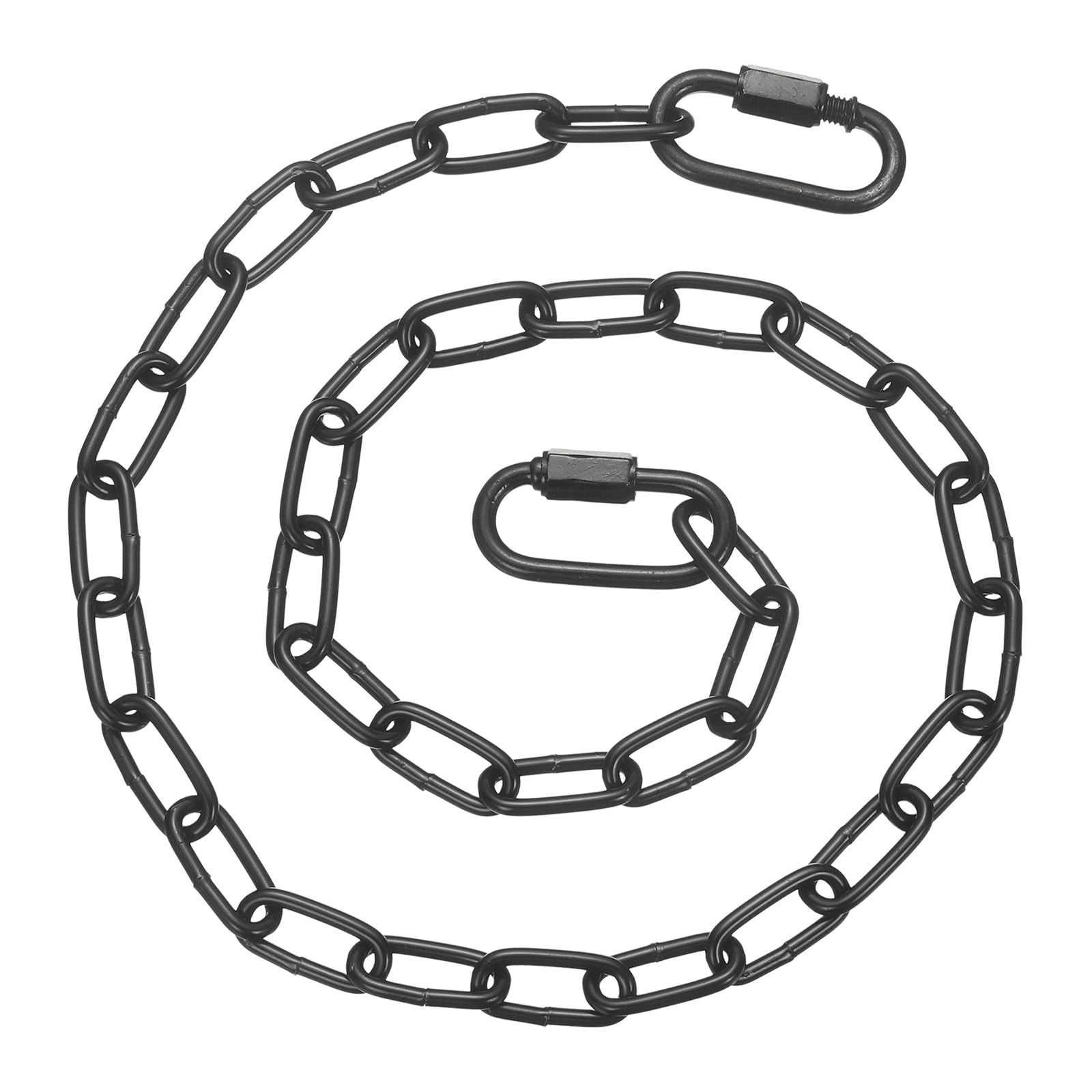 PATIKIL Gate Chain Lock, 26 in x 2.5mm Dia Alloy Steel Hanging Chain Lock with 2 Clasps for Stall Barn Fence Gate Hammock Swing Punching Sandbag Yoga Gym, Black
