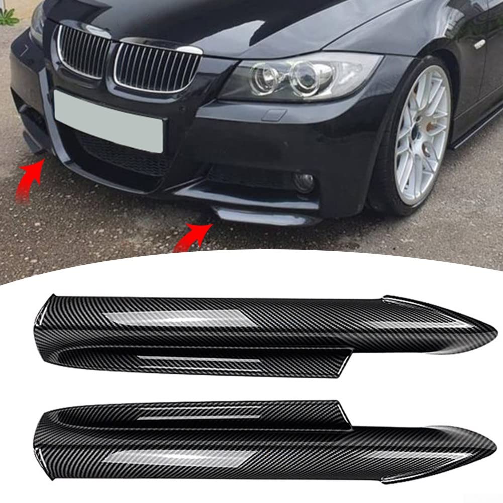 SPORTARC 2 Pezzi Splitter Labbro Paraurti Anteriore Aletta per BMW Serie 3 E90 E91 320i 330i 2005-2008-Fibra di Carbonio
