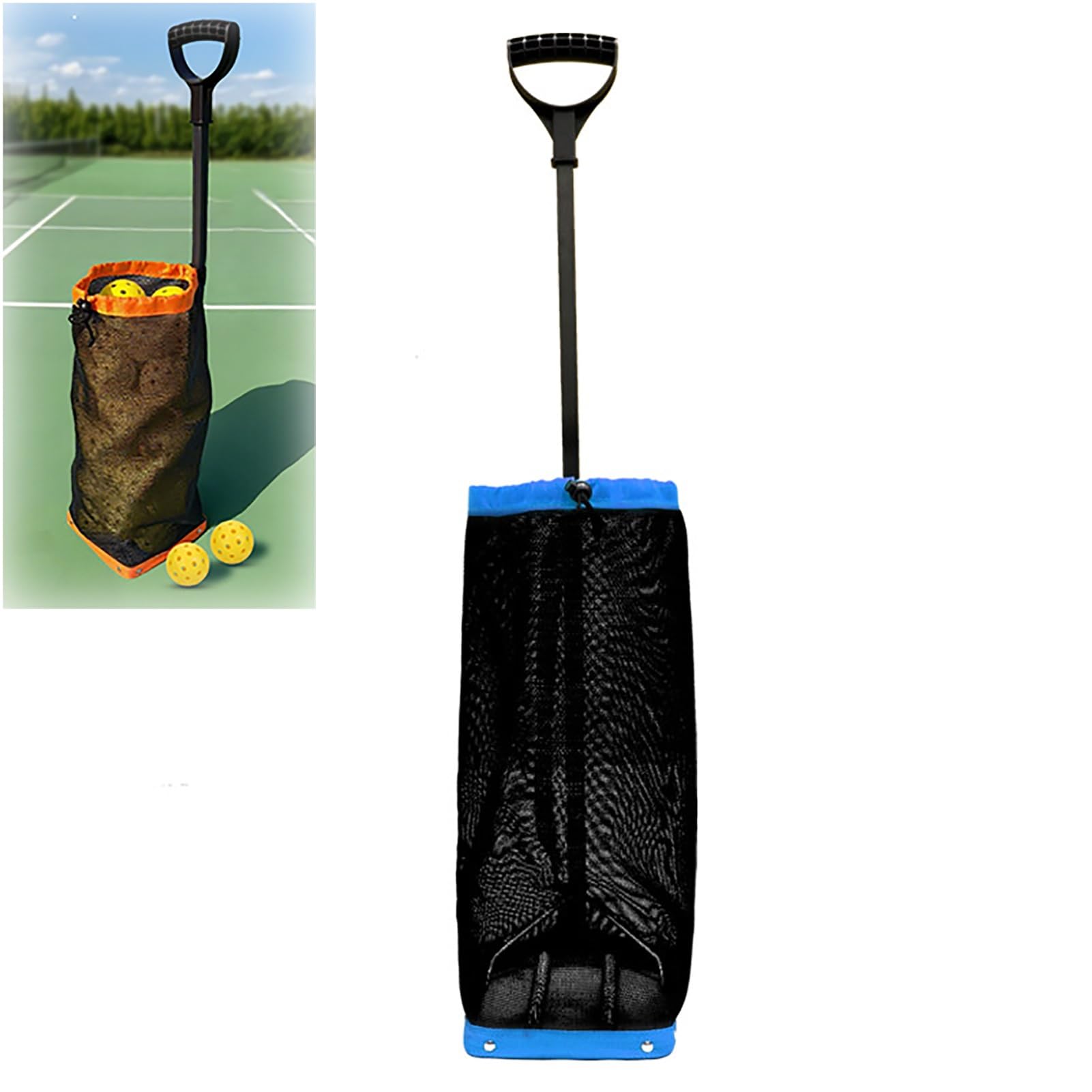 Cesta y organizador de pelotas de tenis de altura ajustable: tolva de pelota eficiente/colector para una fácil recogida y almacenamiento, ideal para canchas y entrenamiento