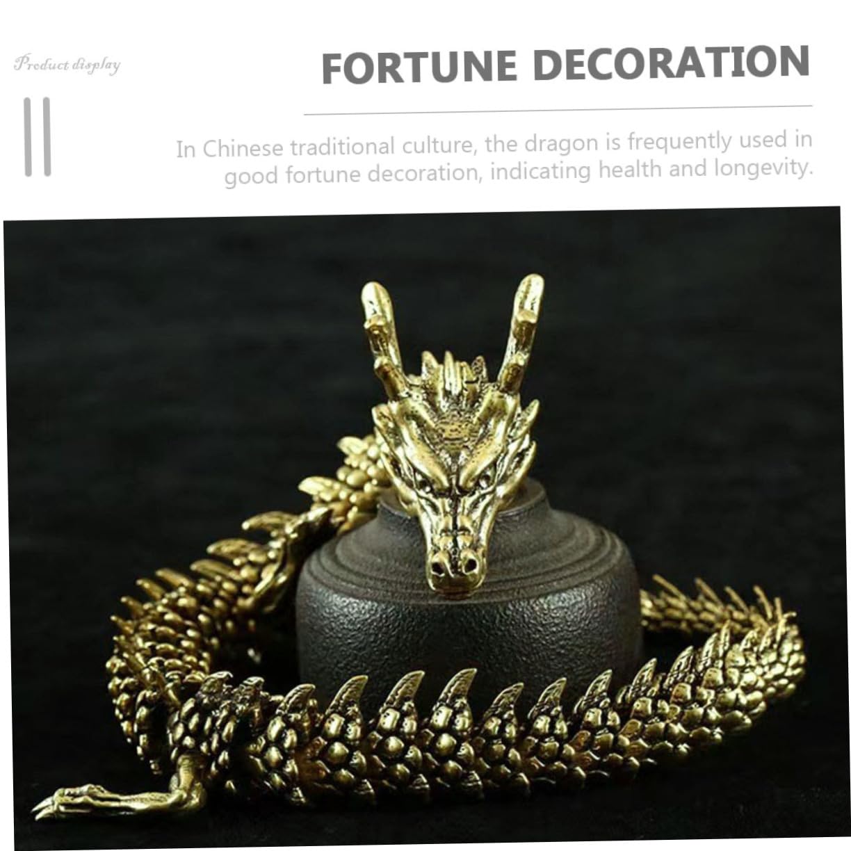 Estatua de Dragón de Cobre Dorado para Escritorio, Adorno Decorativo